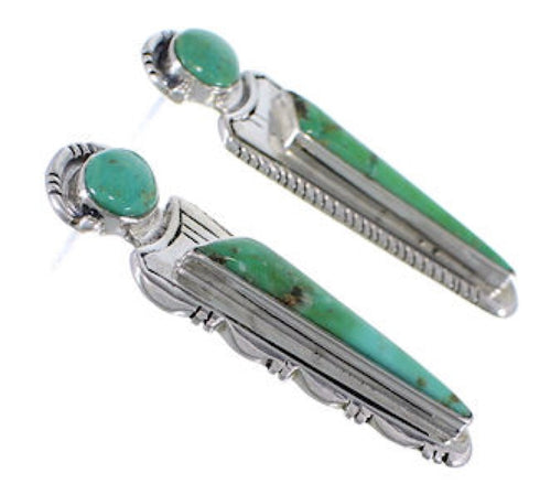 Sterling Silver And Turquoise Inlay Southwest Post Earrings EX28752